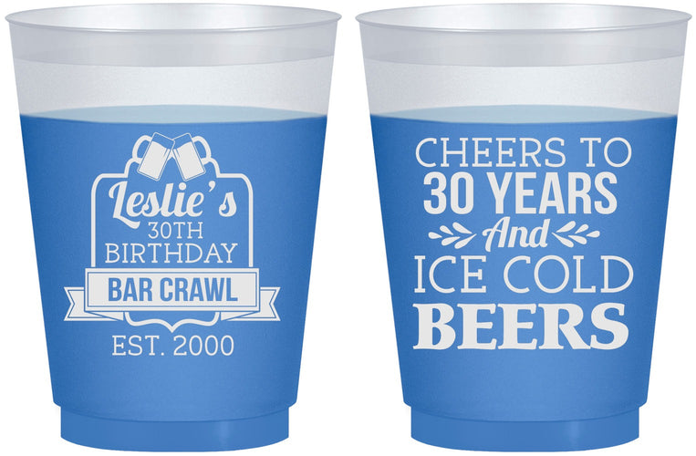 Custom Birthday 16 oz Color Changing Frosted Cups - 30th | 20218