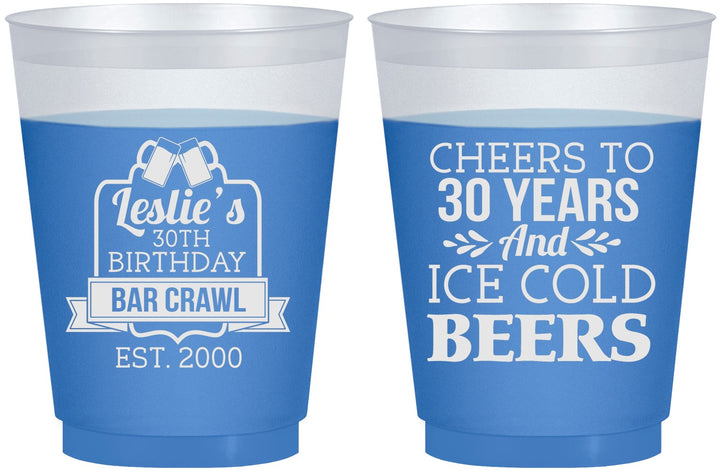 Custom Birthday 16 oz Color Changing Frosted Cups - 30th | 20218
