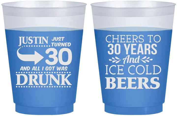 Custom Birthday 16 oz Color Changing Frosted Cups - Cheers To 30 Years | 20219