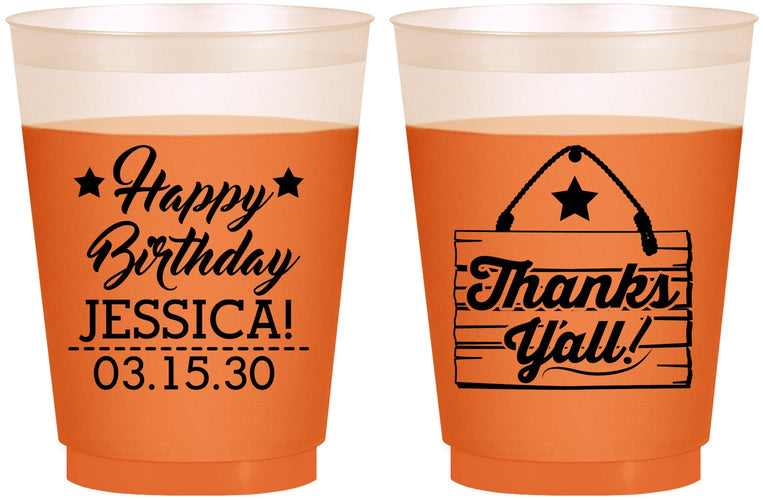 Custom Birthday 16 oz Color Changing Frosted Cups - Country Farm | 20221