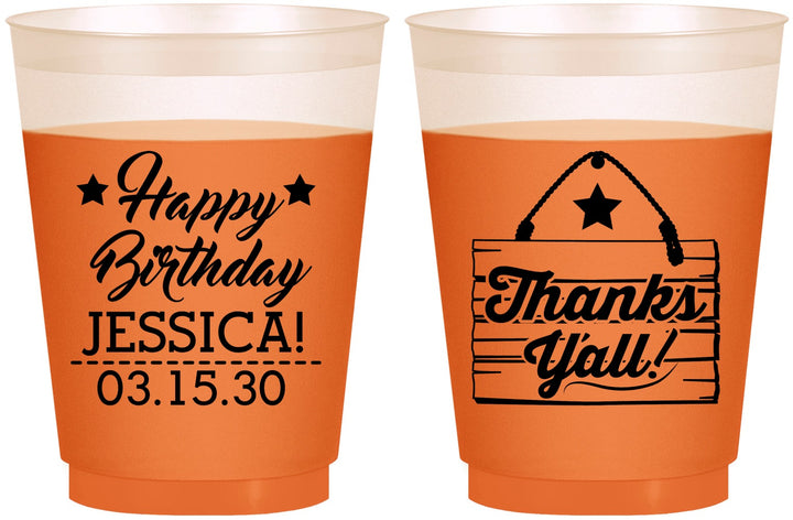 Custom Birthday 16 oz Color Changing Frosted Cups - Country Farm | 20221