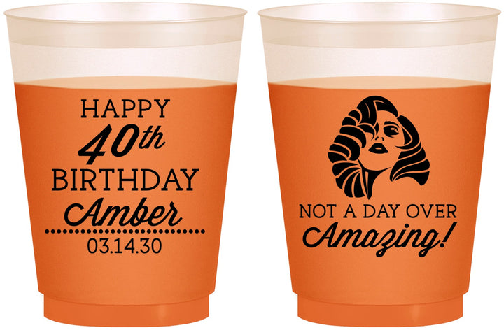 Custom Birthday 16 oz Color Changing Frosted Cups - 40th | 20222
