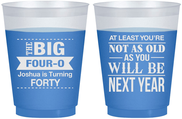 Custom Birthday 16 oz Color Changing Frosted Cups - 40th | 20225