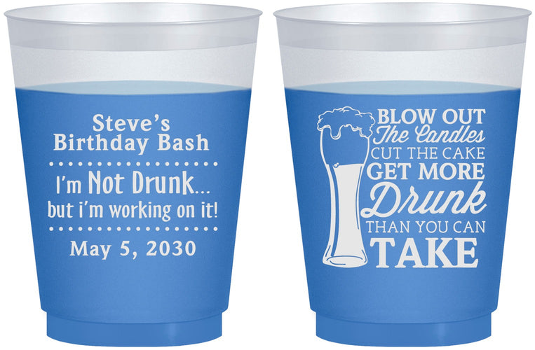 Custom Birthday 16 oz Color Changing Frosted Cups - Beer Drunk | 20230