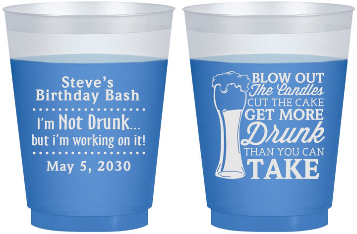 Custom Birthday 16 oz Color Changing Frosted Cups - Beer Drunk | 20230