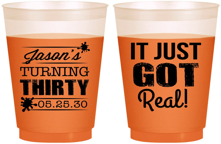 Custom Birthday 16 oz Color Changing Frosted Cups - 30th | 20235