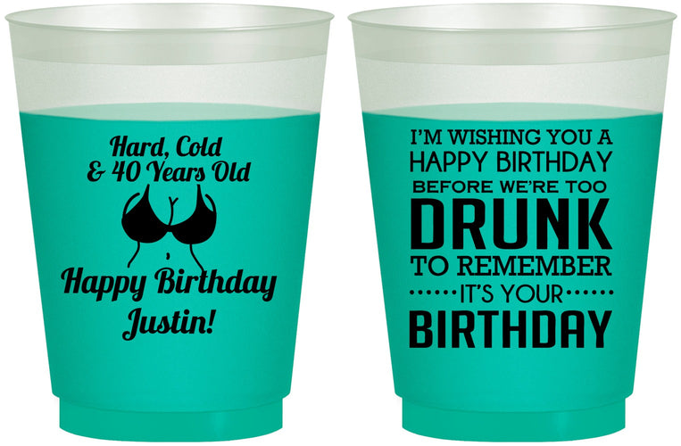Custom Birthday 16 oz Color Changing Frosted Cups - 40th | 20237