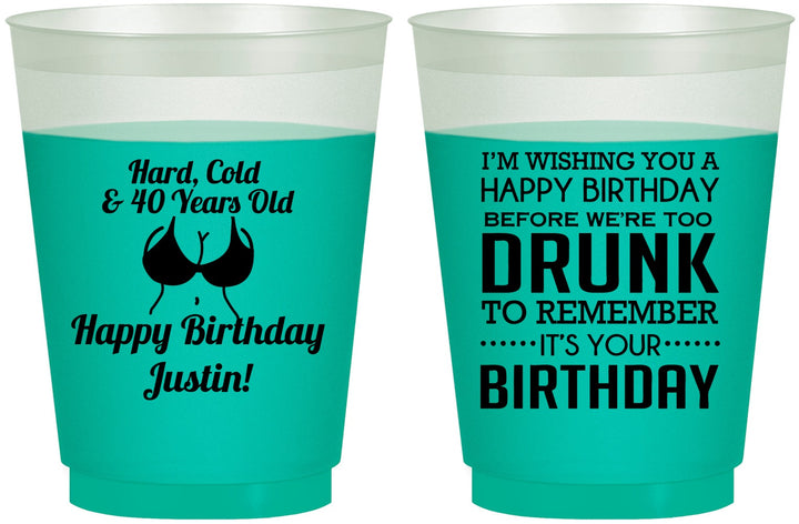 Custom Birthday 16 oz Color Changing Frosted Cups - 40th | 20237