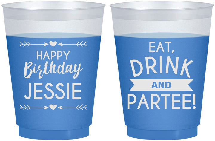Custom Birthday 16 oz Color Changing Frosted Cups - Eat Drink Partee | 20241