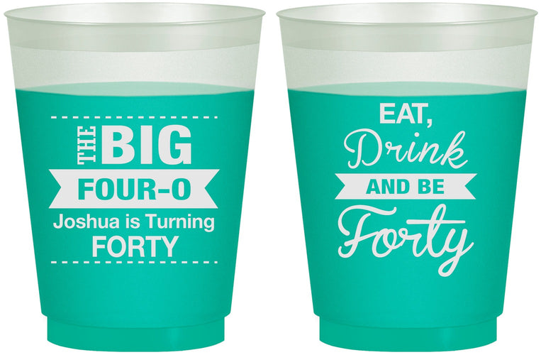 Custom Birthday 16 oz Color Changing Frosted Cups - 40th | 20243