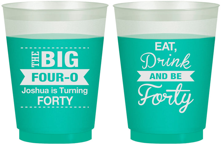 Custom Birthday 16 oz Color Changing Frosted Cups - 40th | 20243