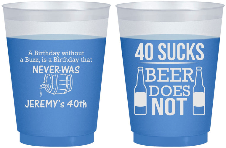 Custom Birthday 16 oz Color Changing Frosted Cups - 40th | 20247