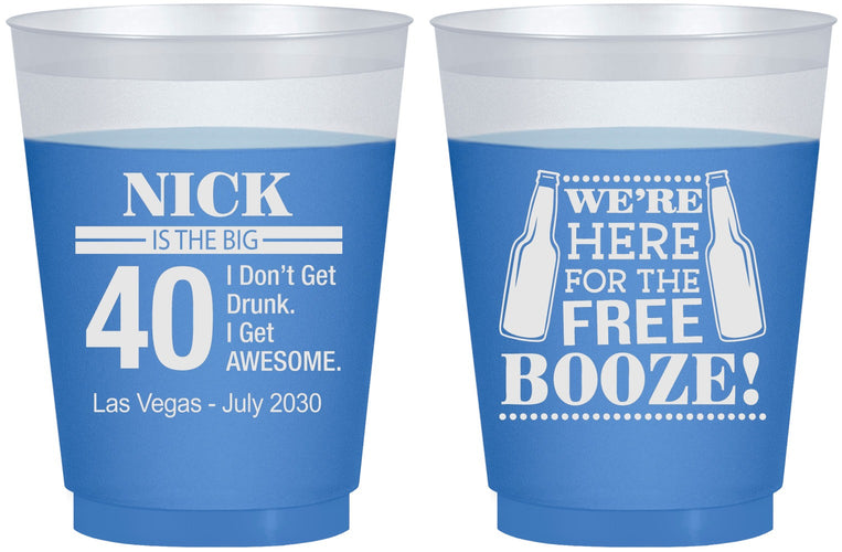Custom Birthday 16 oz Color Changing Frosted Cups - 40th | 20249
