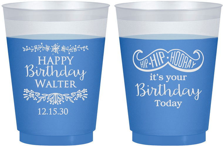 Custom Birthday 16 oz Color Changing Frosted Cups - Hip Hip Hooray | 20250