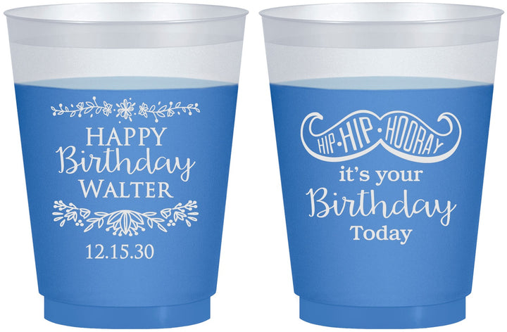 Custom Birthday 16 oz Color Changing Frosted Cups - Hip Hip Hooray | 20250