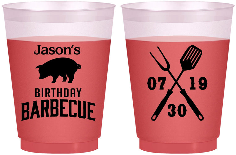 Custom Birthday 16 oz Color Changing Frosted Cups - Barbeque Bbq | 20253