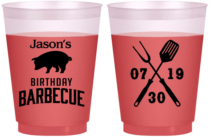Custom Birthday 16 oz Color Changing Frosted Cups - Barbeque Bbq | 20253