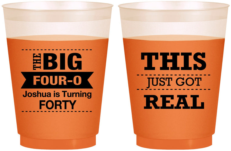 Custom Birthday 16 oz Color Changing Frosted Cups - 40th | 20254