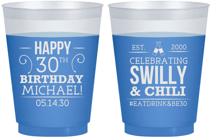 Custom Birthday 16 oz Color Changing Frosted Cups - 30th | 20257