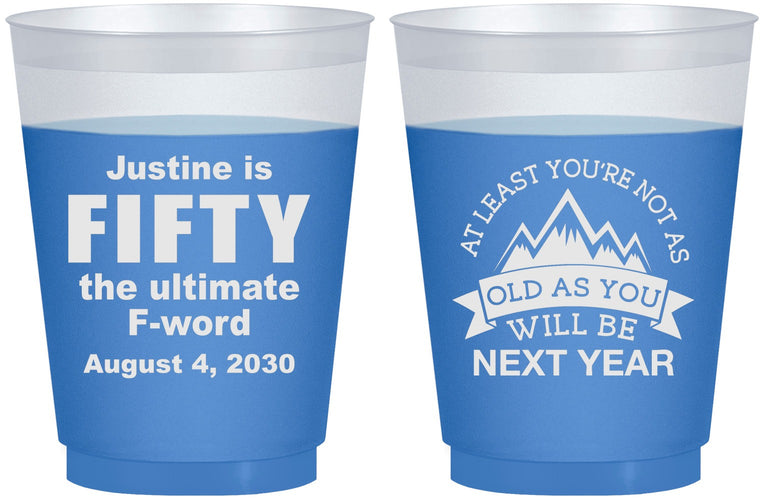Custom Birthday 16 oz Color Changing Frosted Cups - 50th | 20268