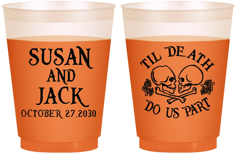 Custom Wedding 16 oz Color Changing Frosted Cups - Til Death Do Us Part | 213