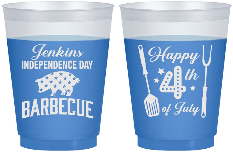 Custom 4th Of July 16 oz Color Changing Frosted Cups - Barbecue Bbq | 220001