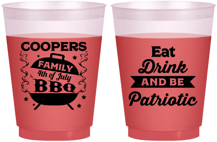 Custom 4th Of July 16 oz Color Changing Frosted Cups - Eat Drink Patriotic | 220002