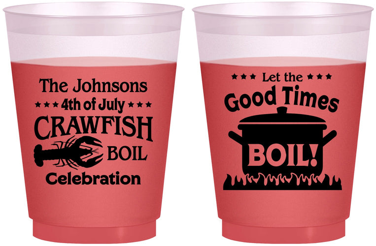Custom 4th Of July 16 oz Color Changing Frosted Cups - Crawfish Boil | 220010
