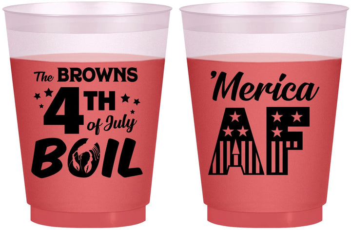 Custom 4th Of July 16 oz Color Changing Frosted Cups - Merica Af | 220014
