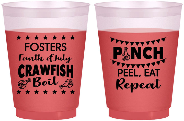 Custom 4th Of July 16 oz Color Changing Frosted Cups - Crawfish Boil | 220016