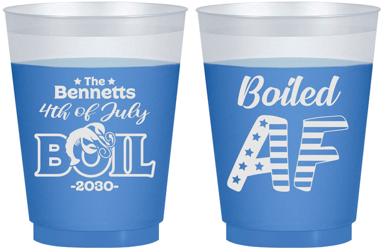 Custom 4th Of July 16 oz Color Changing Frosted Cups - Crawfish Boil | 220017