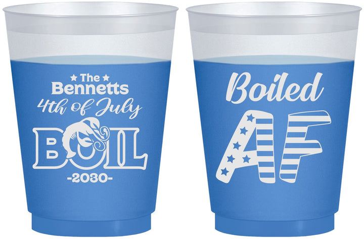 Custom 4th Of July 16 oz Color Changing Frosted Cups - Crawfish Boil | 220017