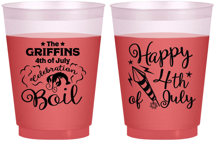 Custom 4th Of July 16 oz Color Changing Frosted Cups - Crawfish Boil | 220018