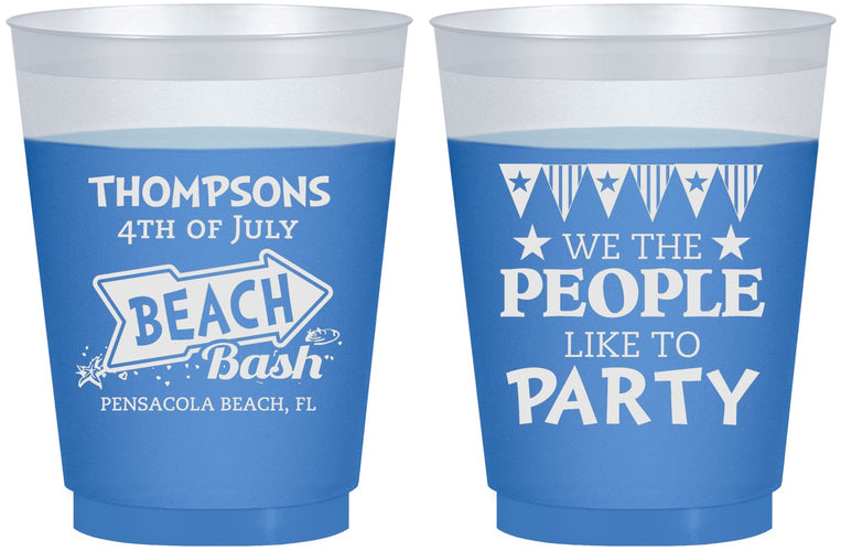 Custom 4th Of July 16 oz Color Changing Frosted Cups - We The People | 220025