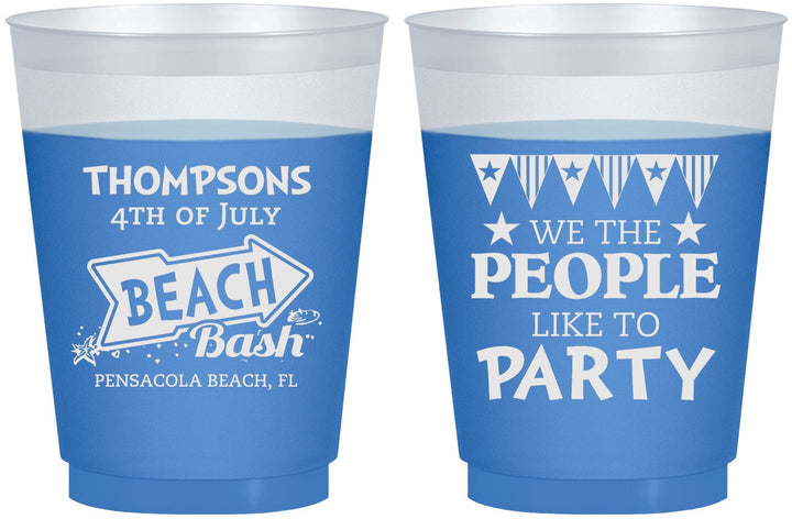 Custom 4th Of July 16 oz Color Changing Frosted Cups - We The People | 220025