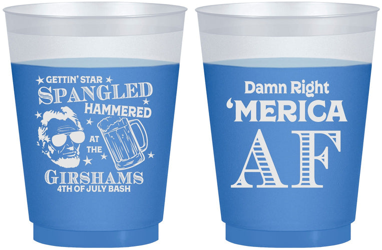 Custom 4th Of July 16 oz Color Changing Frosted Cups - Merica Af | 220031