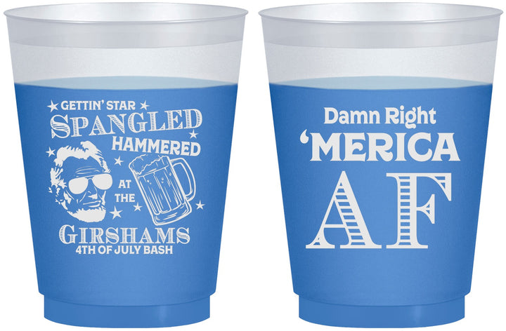 Custom 4th Of July 16 oz Color Changing Frosted Cups - Merica Af | 220031