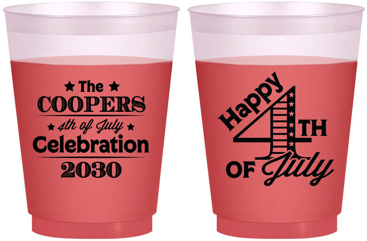 Custom 4th Of July 16 oz Color Changing Frosted Cups - Independence Day | 220040
