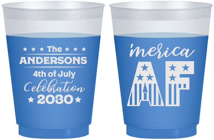 Custom 4th Of July 16 oz Color Changing Frosted Cups - Merica Af | 220041