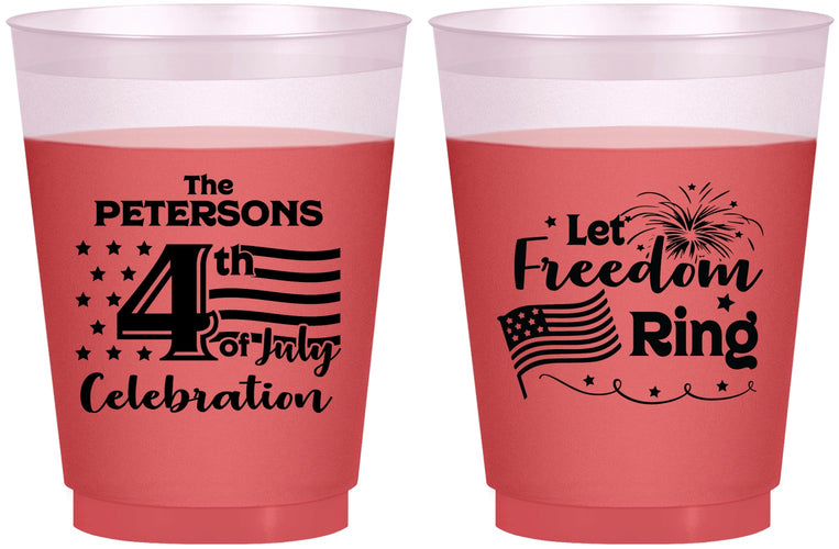 Custom 4th Of July 16 oz Color Changing Frosted Cups - Fireworks | 220048