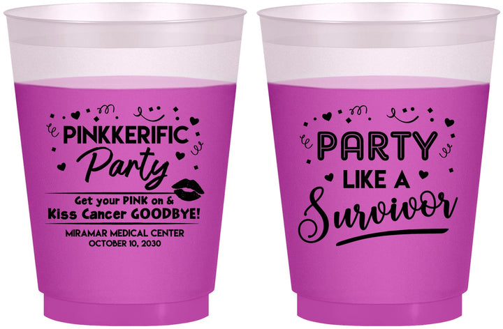 Custom Awareness 16 oz Color Changing Frosted Cups - Party Like A Survivor | 230003