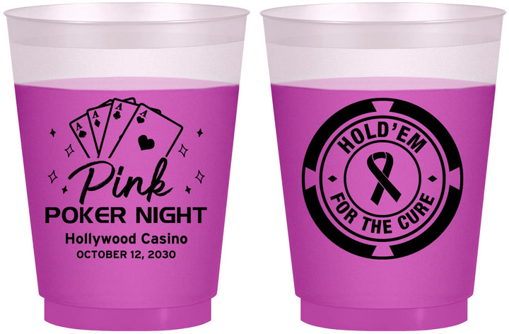 Custom Awareness 16 oz Color Changing Frosted Cups - Poker Casino | 230013