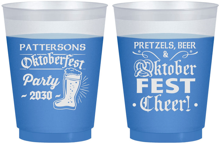 Custom Oktoberfest 16 oz Color Changing Frosted Cups - Pretzel | 240001