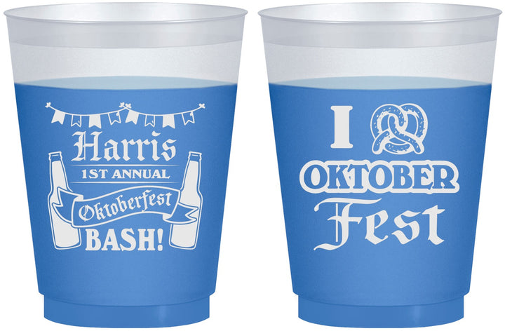 Custom Oktoberfest 16 oz Color Changing Frosted Cups - Pretzel | 240009