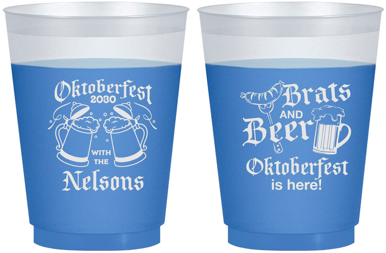 Custom Oktoberfest 16 oz Color Changing Frosted Cups - Brats Beer | 240013