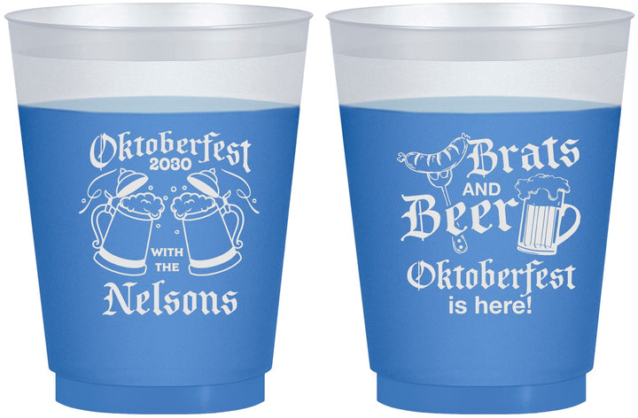 Custom Oktoberfest 16 oz Color Changing Frosted Cups - Brats Beer | 240013