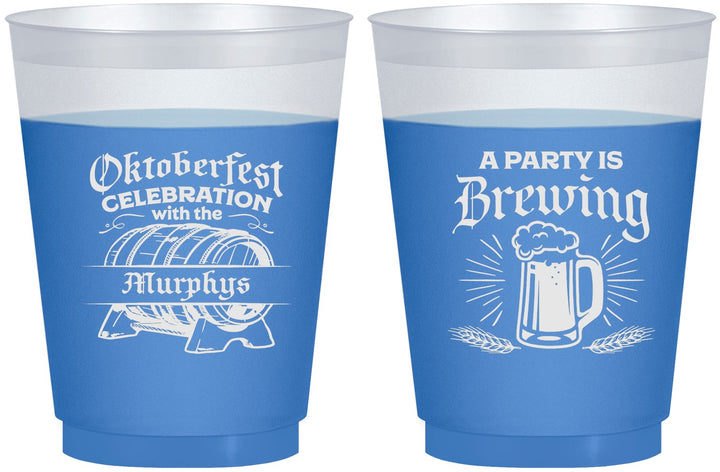 Custom Oktoberfest 16 oz Color Changing Frosted Cups - Beer Keg | 240014