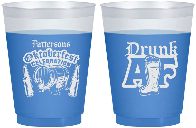 Custom Oktoberfest 16 oz Color Changing Frosted Cups - Drunk Af | 240016