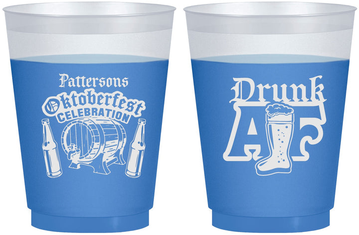 Custom Oktoberfest 16 oz Color Changing Frosted Cups - Drunk Af | 240016