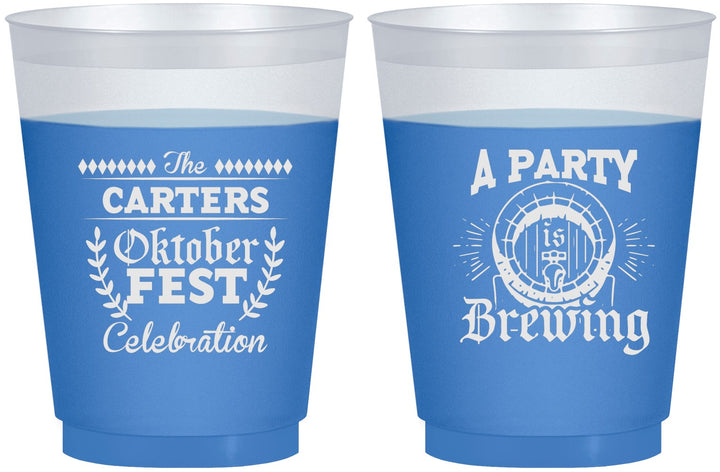 Custom Oktoberfest 16 oz Color Changing Frosted Cups - Beer Keg | 240017